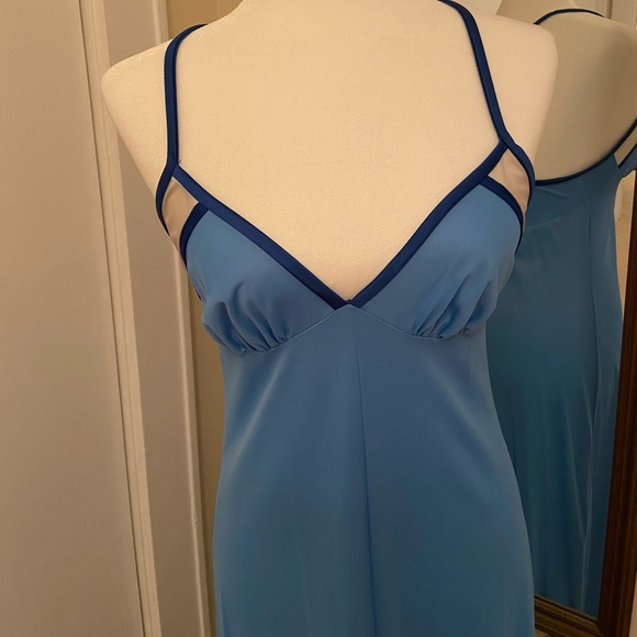 Vintage 70’s Studio 54 baby blue slip maxi dress - Picture 2 of 5